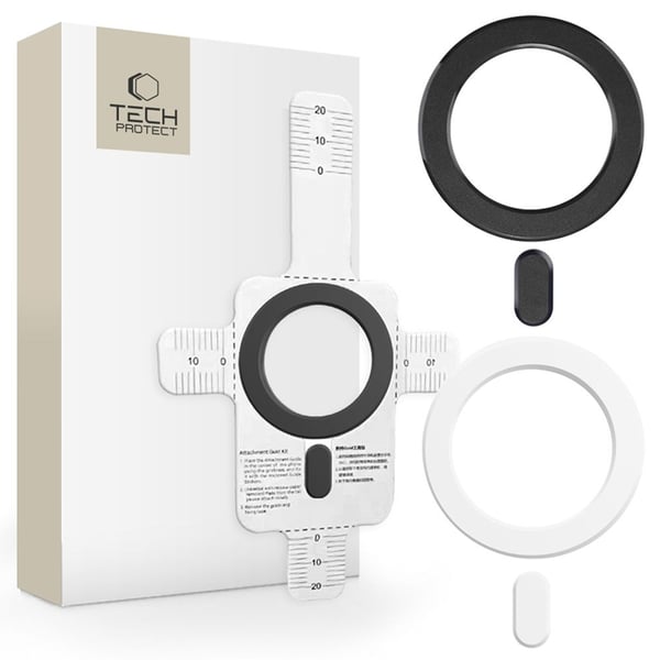 Tech-Protect MagSafe Universell Magnetisk Ring [2in1] - Svart och Vit