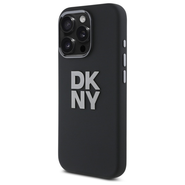 DKNY Mobilskal till iPhone 16 Pro Max Liquid Silikon Metall Logo - Svart