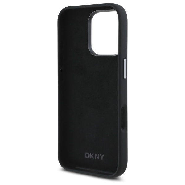 DKNY Mobilskal till iPhone 16 Pro Max Liquid Silikon Metall Logo - Svart