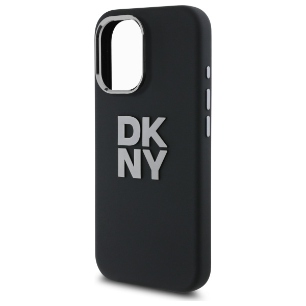 DKNY Mobilskal till iPhone 16 Liquid Silikon Metall Logo - Svart