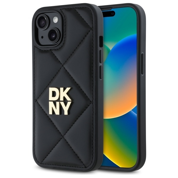 DKNY Mobilskal till iPhone 15 Quilted Stack Logo - Svart