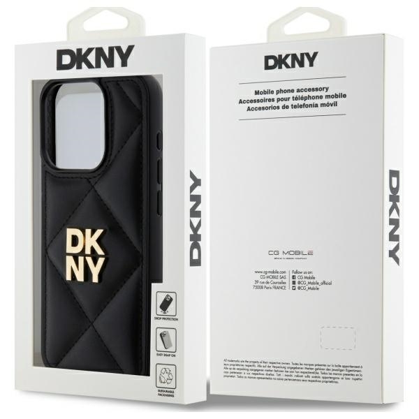 DKNY Mobilskal till iPhone 15 Pro Max Quilted Stack Logo - Svart