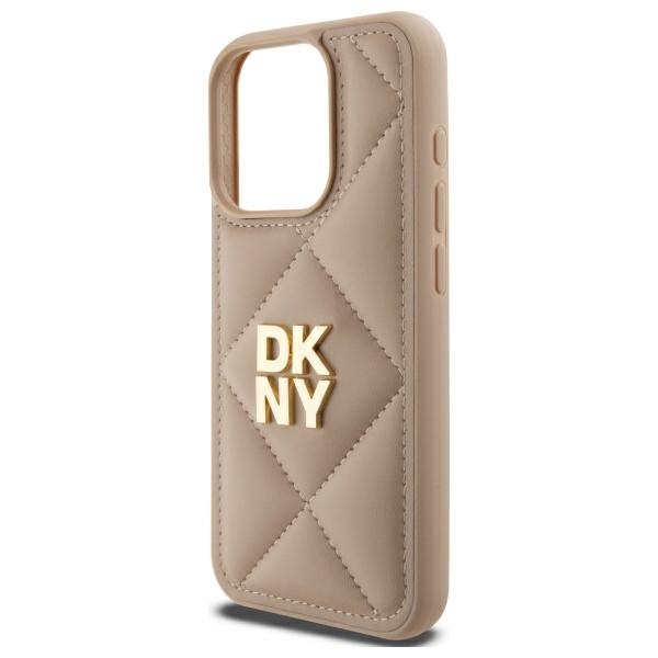 DKNY Mobilskal till iPhone 15 Pro Quilted Stack Logo - Beige