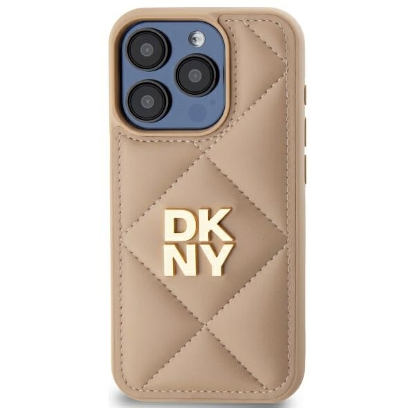 DKNY Mobilskal till iPhone 15 Pro Max Quilted Stack Logo - Beige