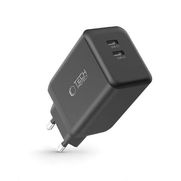 Tech-Protect NC45W-GAN 2-Port Snabbladdare PD 45W - Svart Tech-Protect NC45W-GAN 2-Port Snabbladdare PD 45W - Svart