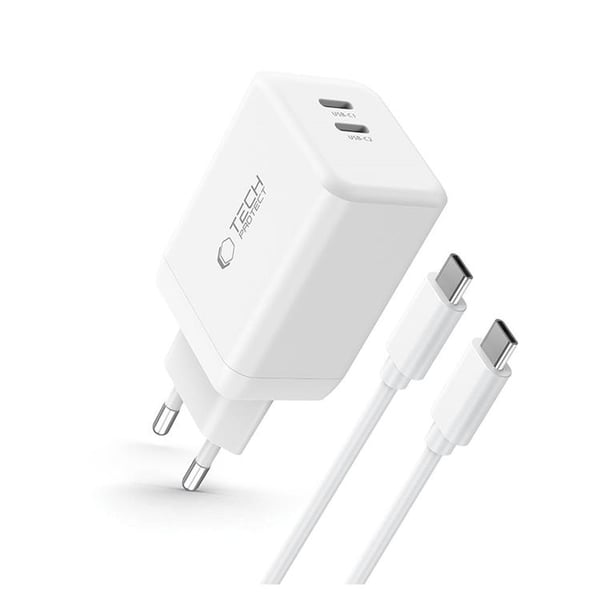 Tech-Protect NC45W-GAN 2-Port hurtigoplader PD 45W+Type-C-kabel