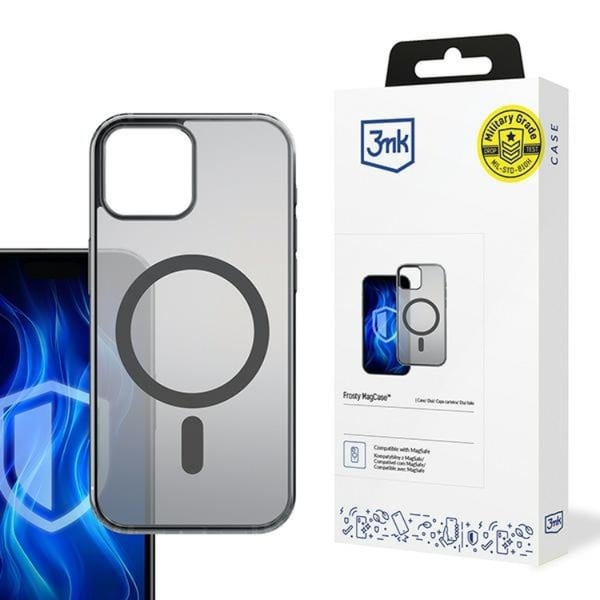 3MK Telefontaske til iPhone 12 Pro Max MagSafe Frosty - Sort
