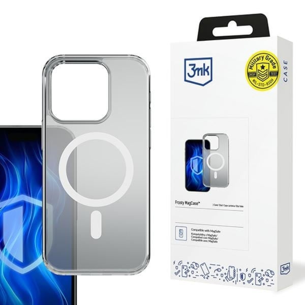 3MK Telefontaske til iPhone 15 Pro Max MagSafe Frosty - Hvid