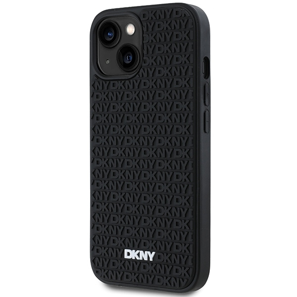 DKNY Mobilskal till iPhone 15 Plus 3D Rubber Repeat Pattern - Svart
