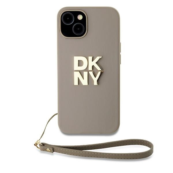DKNY Mobilskal till iPhone 15/14/13 Wrist Strap Stock Logo - Beige