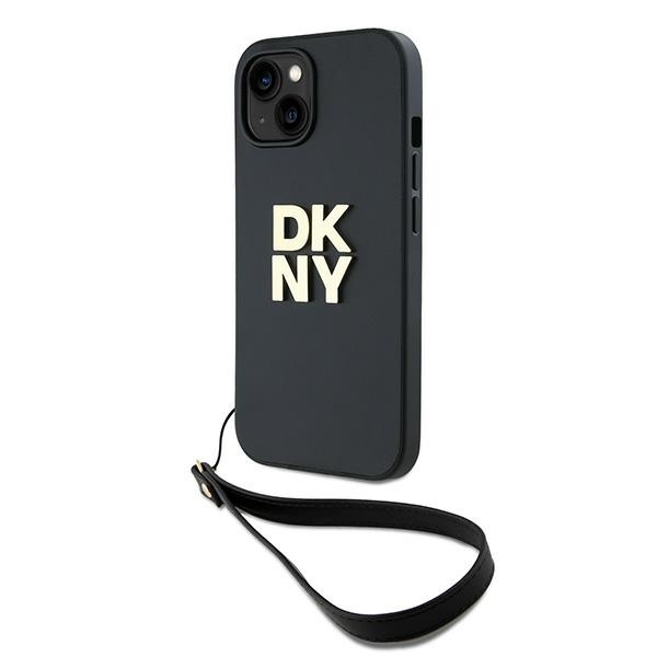 DKNY Mobilskal till iPhone 15/14/13 Wrist Strap Stock Logo - Svart