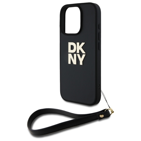 DKNY Mobilskal till iPhone 14 Pro Wrist Strap Stock Logo - Svart
