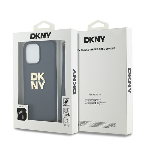 DKNY Mobilskal till iPhone 14 Pro Wrist Strap Stock Logo - Svart