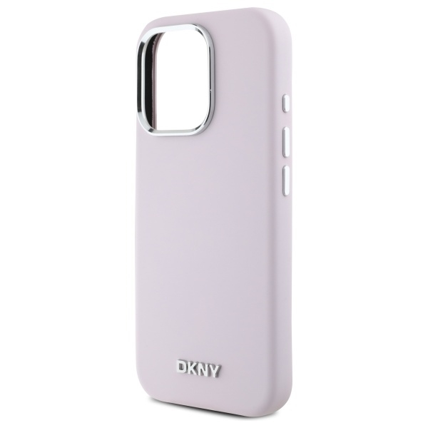 DKNY Mobilskal till iPhone 16 Pro MagSafe Liquid Silikon Metall Logo - Rosa