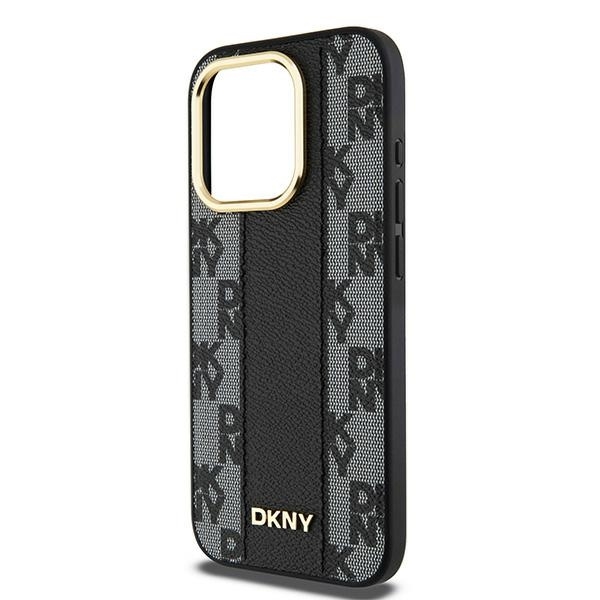 DKNY Mobilskal till iPhone 15 Pro Max MagSafe Läder Checkered Mono - Svart
