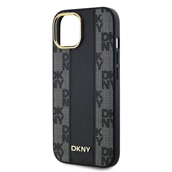 DKNY Mobilskal till iPhone 15 Plus/14 Plus MagSafe Läder Checkered Mono - Svart