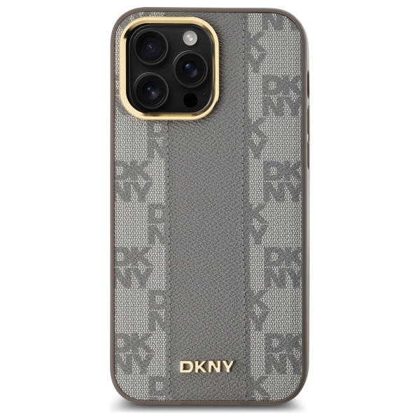 DKNY Mobilskal till iPhone 14 Pro Max MagSafe Läder Checkered Mono - Beige