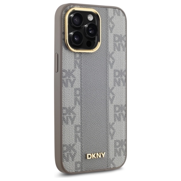 DKNY Mobilskal till iPhone 14 Pro Max MagSafe Läder Checkered Mono - Beige