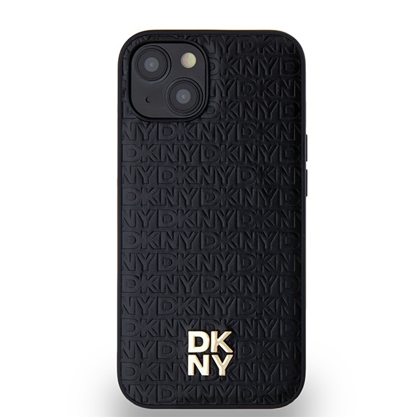 DKNY Mobilskal till iPhone 14/15/13 Magsafe Läder Pattern Metal Logo