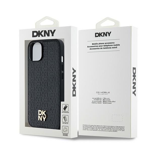 DKNY Mobilskal till iPhone 14/15/13 Magsafe Läder Pattern Metal Logo
