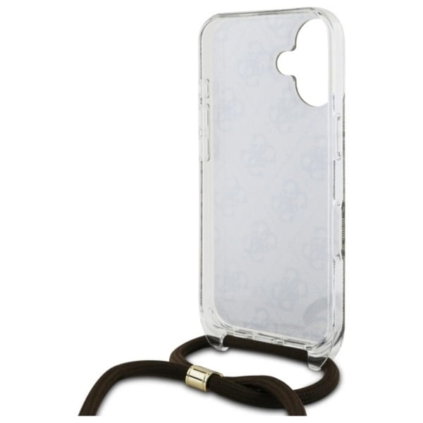 Guess Mobilskal till iPhone 16 Crossbody Cord 4G Print - Brun