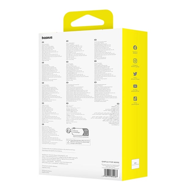 Baseus Powerbank 10000 mAh 22.5W USB-C Qpow Pro Plus - Hvid