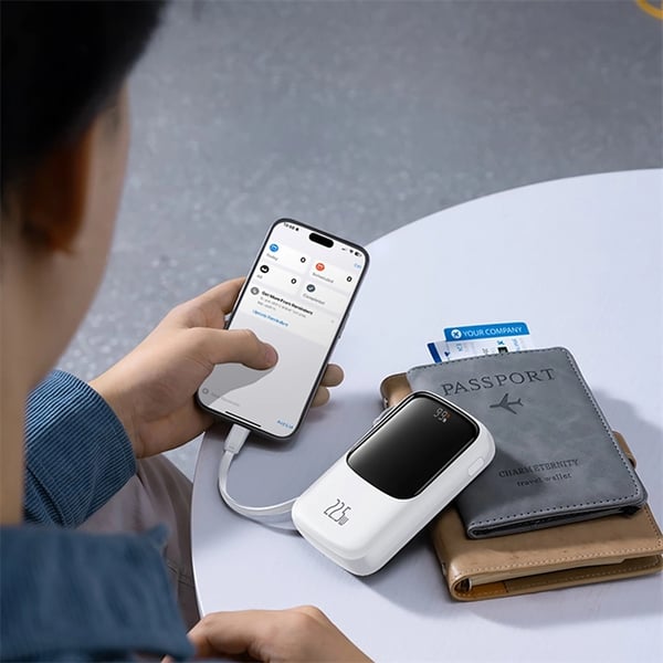 Baseus Powerbank 10000 mAh 22.5W USB-C Qpow Pro Plus - Hvid