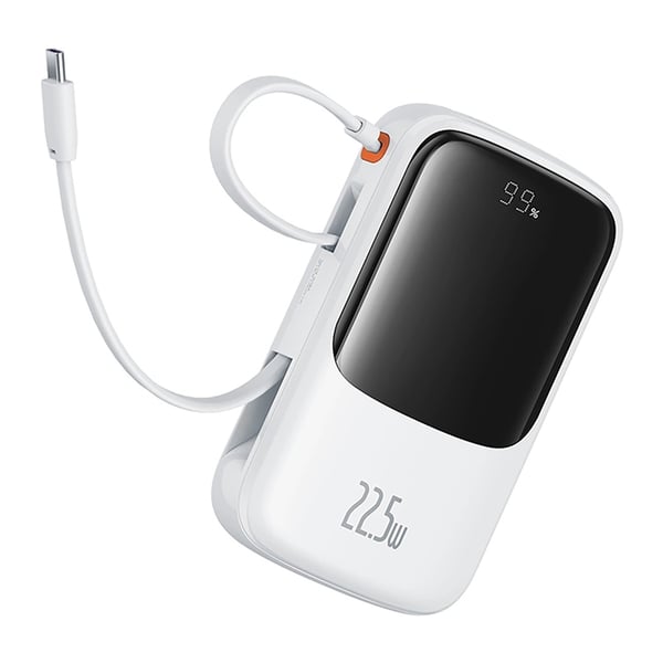 Baseus Powerbank 10000 mAh 22.5W USB-C Qpow Pro Plus - Hvid