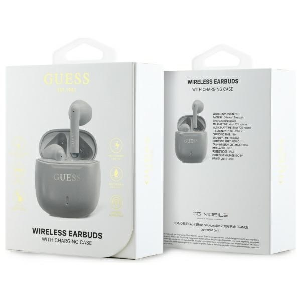 Guess TWS In-Ear Hörlurar Bluetooth Printed Classic Logo - Taupe