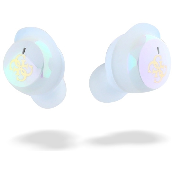 Guess TWS In-Ear Kuulokkeet Bluetooth Iridescent 4G Printed Logo - Valkoinen