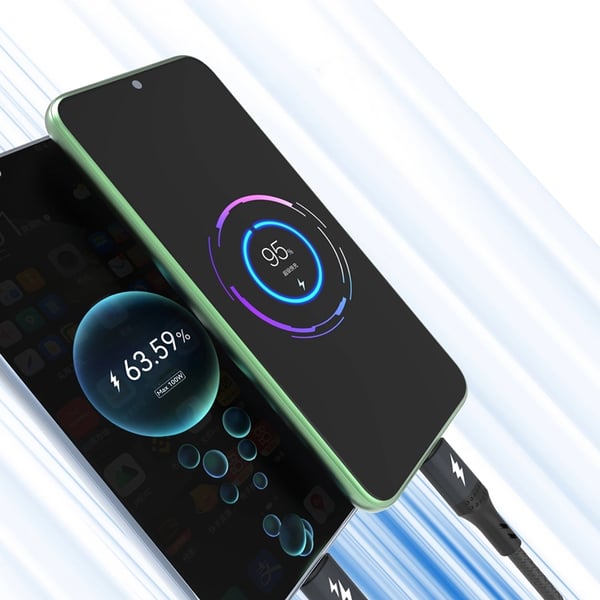 Dudao L3F 2in1 2 x USB-C 100W 1.2m kabel - sort