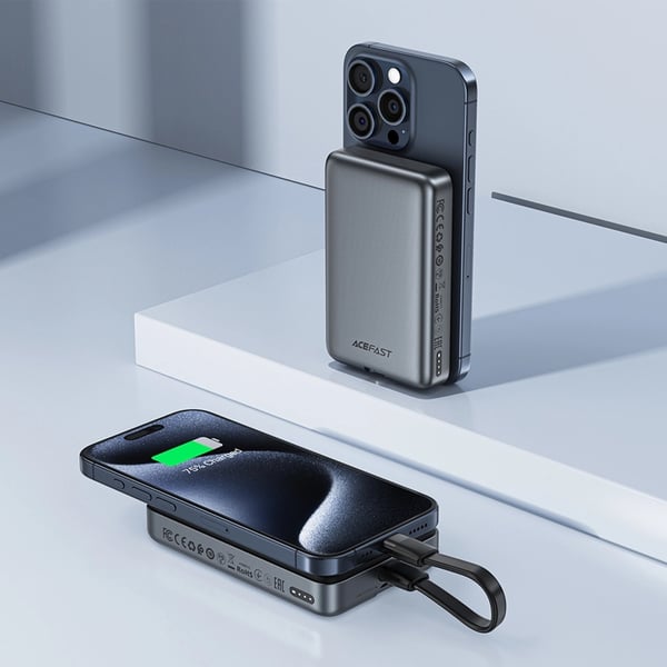 Acefast Powerbank 10000mAh M10 Magnetisk 2x USB-C PD 30W - Sort