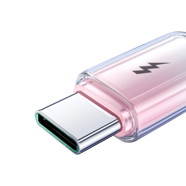 Joyroom S-A42 USB-A - USB-C 3A 1.2m Kabel Crystal-Clear Series - Vit