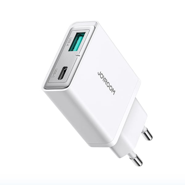 Joyroom Snabbladdare 20W USB-A - USB-C Super Slim - Vit