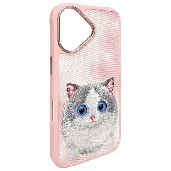 Nimmy Mobilskal till iPhone 16 Big Eyed Pet 2.0 Cat - Rosa