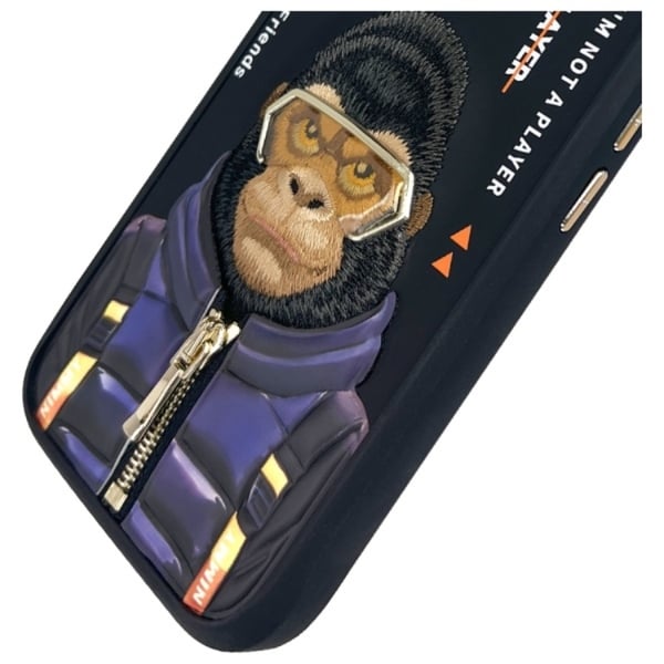 Nimmy Mobilskal till iPhone 16 Cool & Cute 2.0 Monkey - Svart