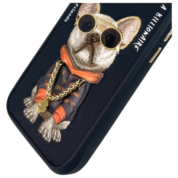 Nimmy Telefontaske til iPhone 16 Briller Cool Dog - Sort