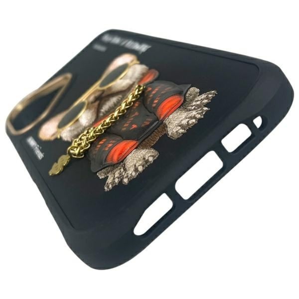 Nimmy Telefontaske til iPhone 16 Briller Cool Dog - Sort