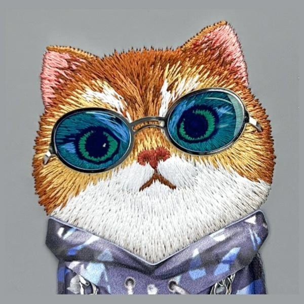 Nimmy Mobilskal till iPhone 16 Glasses Cool Cat - Grå