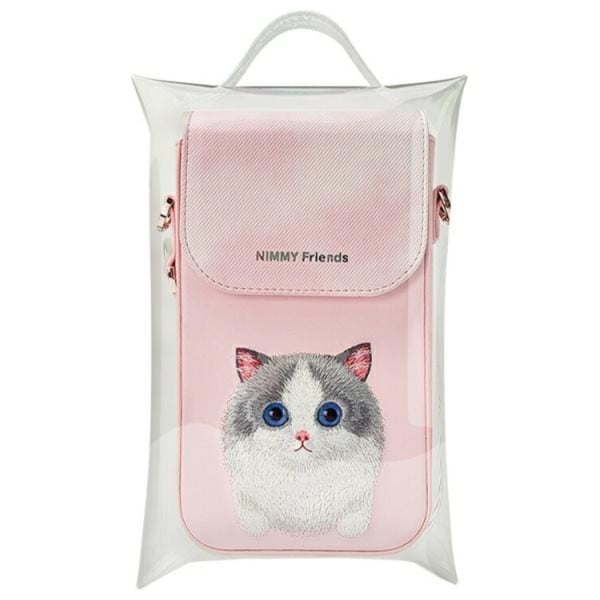 Nimmy Halskædeetui Big Eyed Pet 2.0 Kat - Rosa