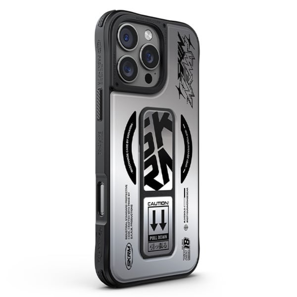 Skinarma Mobilskal till iPhone 16 Pro Max MagSafe Magnetic Grip Stativ- Chrome