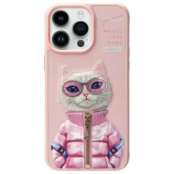 Nimmy Mobilskal till iPhone 15 Pro Max Cool & Cute 2.0 Cat - Rosa