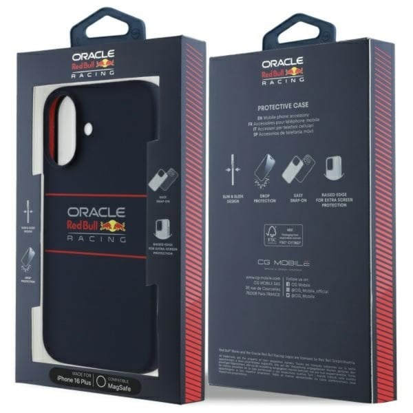 Red Bull telefonetui til iPhone 16 MagSafe silikone vandret logo