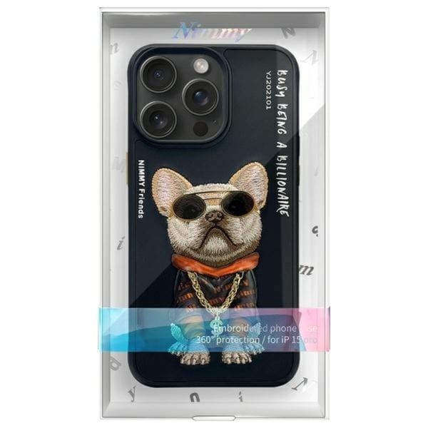 Nimmy Mobilskal till iPhone 15 Pro Glasses Cool Dog - Svart