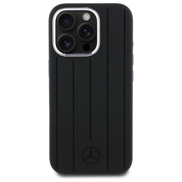 Mercedes Mobilskal till iPhone 16 Pro MagSafe Silikon Vertical Stripes - Svart