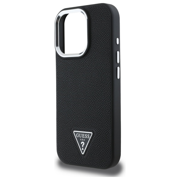 Guess Mobilskal till iPhone 16 Pro Max MagSafe Grained Triangle - Svart