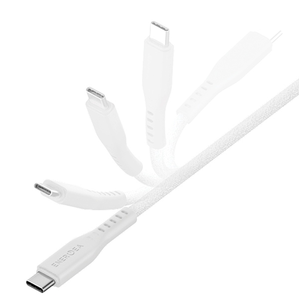 Energea USB-C till USB-C Kabel 240W 5A 1.5m Snabbladdning - Vit