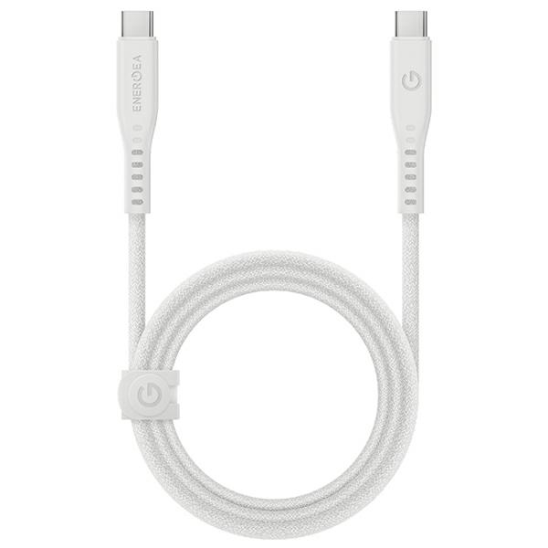 Energea USB-C till USB-C Kabel 240W 5A 1.5m Snabbladdning - Vit