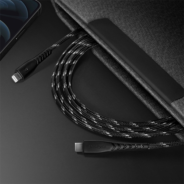 Energea USB-C till Lightning Kabel 1.5m MFI Nyloflex C94 - Vit