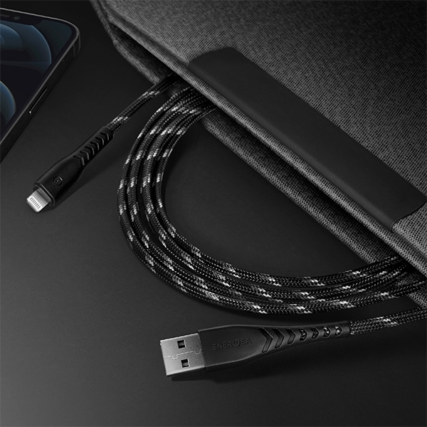 Energea USB-A till Lightning Kabel 1.5m MFI Nyloflex C89 - Blå
